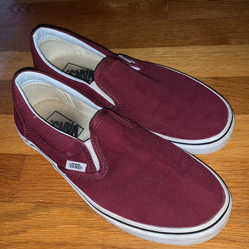 Maroon Slip On Vans
